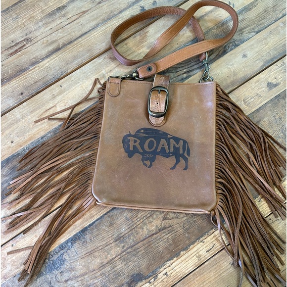 RARE McFadin “Roam” Buffalo Fringe Crossbody Bag - Picture 1 of 8